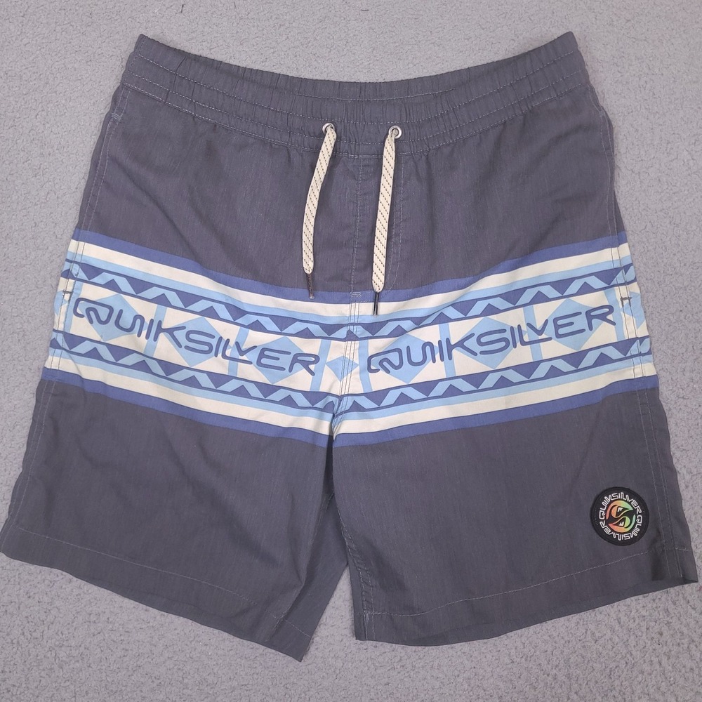 Quiksilver Swim Trunks Shorts Youth Boys XL‎ (16) 28-Waist Surf Beach Logo